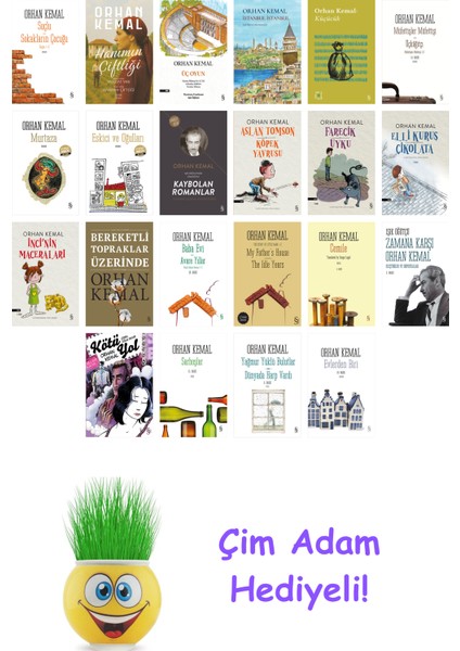 Orhan Kemal 22 Kitap Seti + Çim Adam Hediye