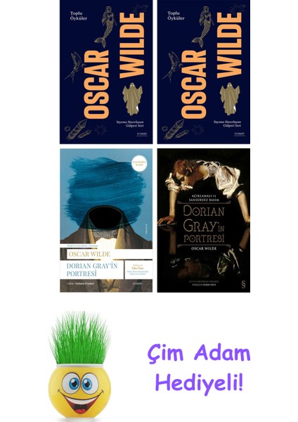 Oscar Wilde 4 Kitap Seti + Çim Adam Hediye