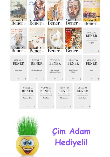 Vüsat O. Bener 19 Kitap Seti + Çim Adam Hediye