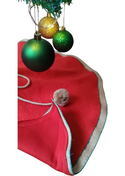 , Yılbaşı Çam Ağacı Altı Örtüsü, Çam Ağacı Ayak Halısı Örtüsü, Kırmızı Renk, Peluş 70 cm modelleri