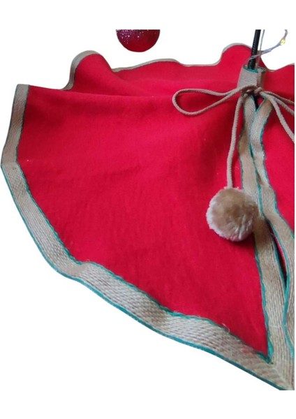 , Yılbaşı Çam Ağacı Altı Örtüsü, Çam Ağacı Ayak Halısı Örtüsü, Kırmızı Renk, Peluş 70 cm fırsatları