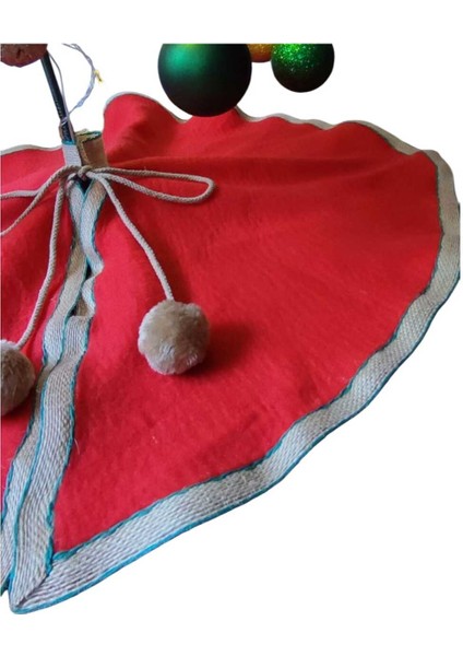 , Yılbaşı Çam Ağacı Altı Örtüsü, Çam Ağacı Ayak Halısı Örtüsü, Kırmızı Renk, Peluş 70 cm indirimleri
