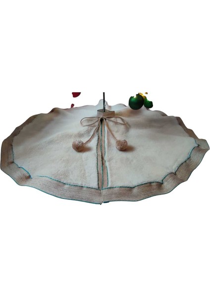 , Yılbaşı Çam Ağacı Altı Örtüsü, Çam Ağacı Ayak Halısı Örtüsü, Krem Renk, Peluş 93 cm modelleri