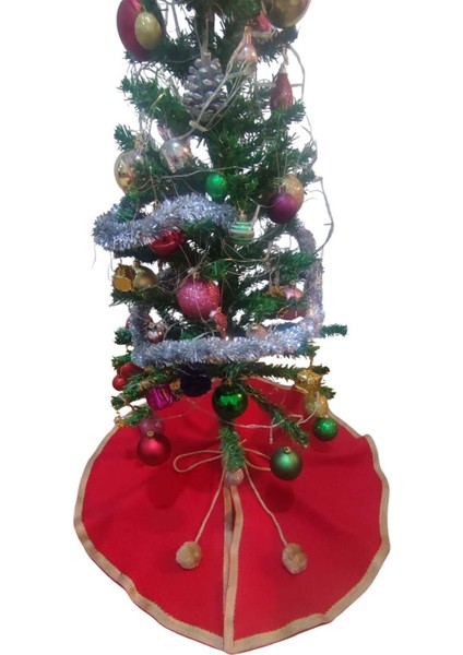 Yılbaşı Çam Ağacı Altı Örtüsü, Çam Ağacı Ayak Halısı Örtüsü, Kırmızı Renk, Peluş 70 cm modelleri