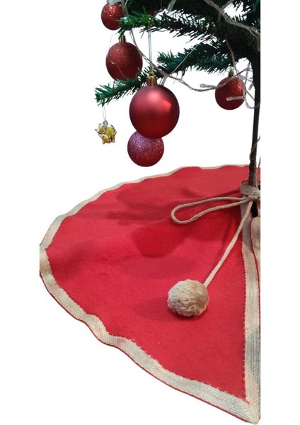 Yılbaşı Çam Ağacı Altı Örtüsü, Çam Ağacı Ayak Halısı Örtüsü, Kırmızı Renk, Peluş 70 cm indirimleri