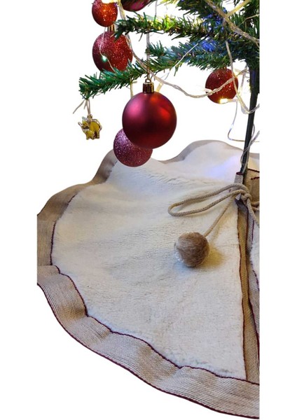 , Yılbaşı Çam Ağacı Altı Örtüsü, Çam Ağacı Ayak Halısı Örtüsü, Krem Renk, Peluş 72 cm indirimleri