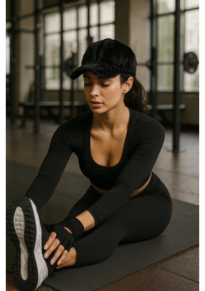 Kadın Peluş Şapka-Kışlık Spor Şık Kapaklı Şapka