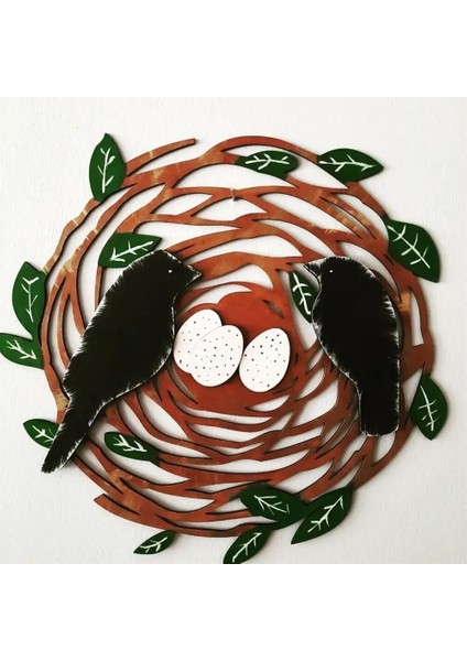 Kuş Yuvası Temalı Tasarım Duvar Dekoru