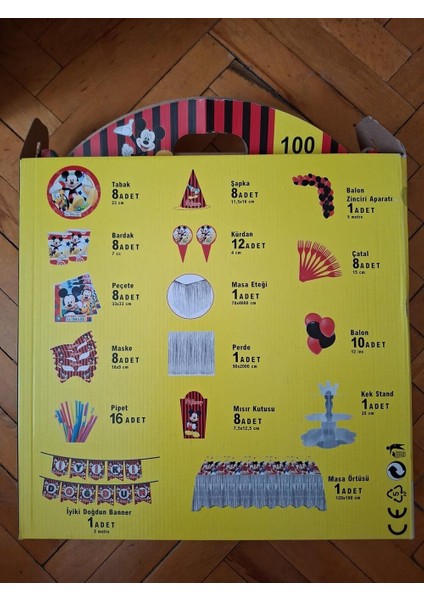 100 Parça Mickey Mause Konsept Doğum Günü Süsü fiyatları