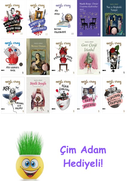 Nazlı Eray 15 Kitap Seti + Çim Adam Hediye