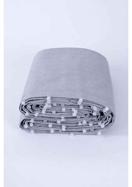 Gri Su Geçirmez Kornişli Bağcıklı Balkon Perdesi Branda Enxboy modelleri