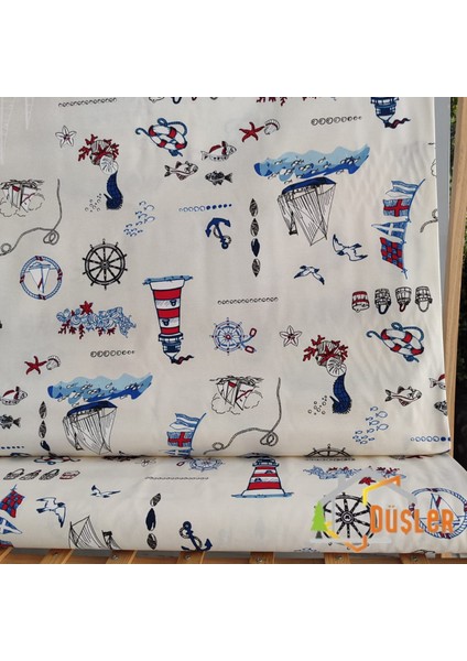 Marin Desenli Su ve Leke Itici Panama Keteni Küçükçalık Premier Duck Kumaş Bezi 100X180 fiyatları