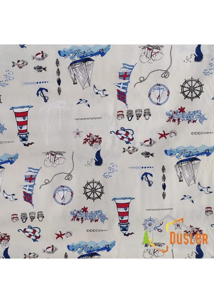 Marin Desenli Su ve Leke Itici Panama Keteni Küçükçalık Premier Duck Kumaş Bezi 100X180 modelleri
