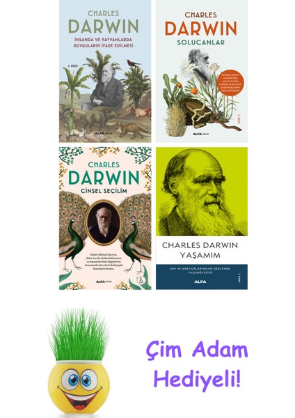Charles Darwin 4 Kitap Seti + Çim Adam Hediye
