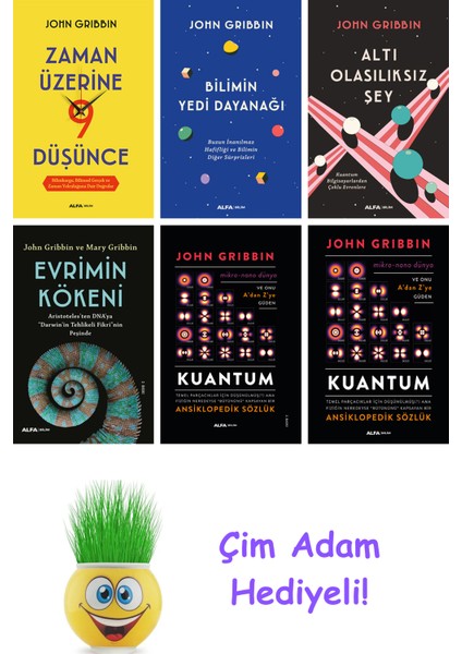 John Gribbin 6 Kitap Seti + Çim Adam Hediye