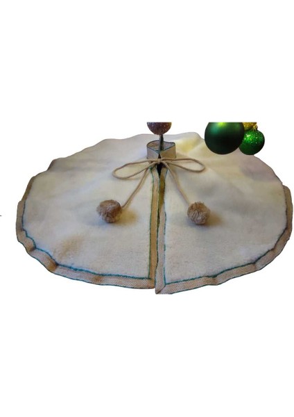 , Yılbaşı Çam Ağacı Altı Örtüsü, Çam Ağacı Ayak Halısı Örtüsü, Krem Renk, Peluş 70 cm fiyatları