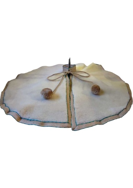 , Yılbaşı Çam Ağacı Altı Örtüsü, Çam Ağacı Ayak Halısı Örtüsü, Krem Renk, Peluş 70 cm modelleri