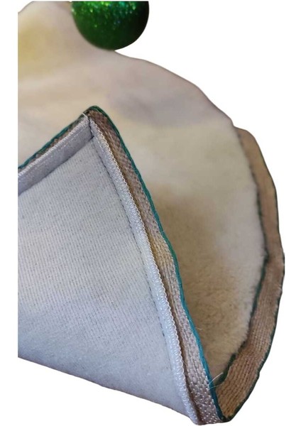, Yılbaşı Çam Ağacı Altı Örtüsü, Çam Ağacı Ayak Halısı Örtüsü, Krem Renk, Peluş 70 cm