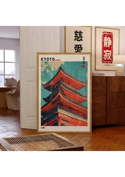 Kyoto Tapınağı Duvar Sanatı, Japon Pagoda Mimarisi Posteri, Geleneksel Japonya