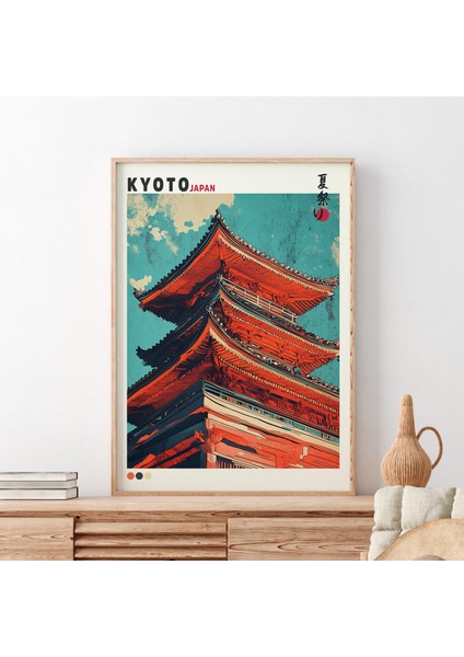 Kyoto Tapınağı Duvar Sanatı, Japon Pagoda Mimarisi Posteri, Geleneksel Japonya modelleri
