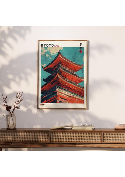 Kyoto Tapınağı Duvar Sanatı, Japon Pagoda Mimarisi Posteri, Geleneksel Japonya fırsatları