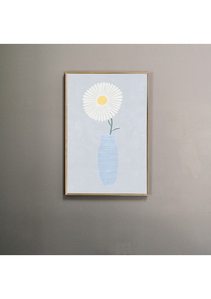 Vazoda Çiçek Posteri: Sanat. Açık Mavi Nötr Tonlarda Iskandinav Bohem Tarzı Çiçek Duvar Sanatı, Pastel Sanat fırsatları