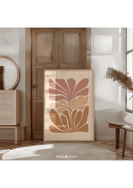 Toprak Duvar Soyut Botanik Duvar Dekoru, Orta Yüzyıl Modern