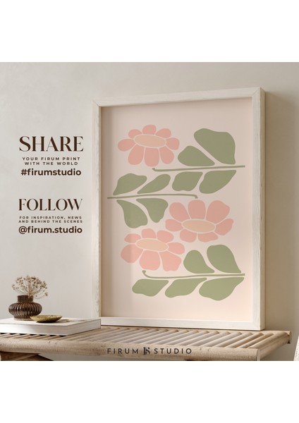 Adaçayı Yeşili Şeftali Çiçekleri Poster, Pastel Duvar Dekoru, Boho Sanatı fiyatları
