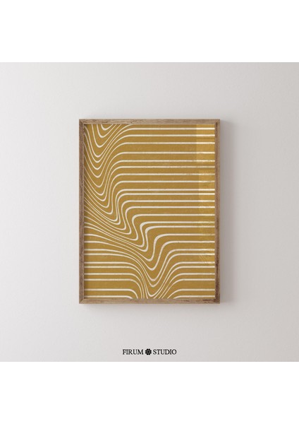 Hardal Sarısı Boho Sanatı, Soyut Çizgi Sanatı, Fırça Darbeleri Sanatı fiyatları