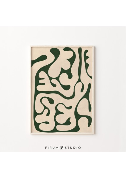 Soyut Şekiller Sanatı, Zümrüt Yeşili Sanat, Organik Duvar Sanatı, Modern Oda Dekoru