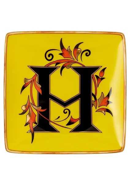 Alphabet H Harfli Porselen Dekoratif Tabak 12 cm