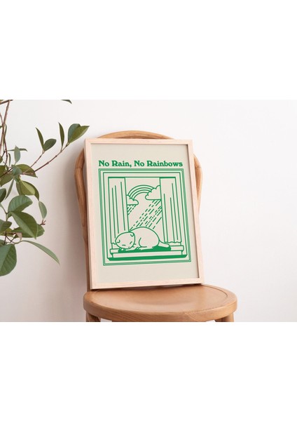 Minimal Kedi Duvarı, Olumlama Sanatı, Retro Duvar Dekoru, Yağmursuz Sanat