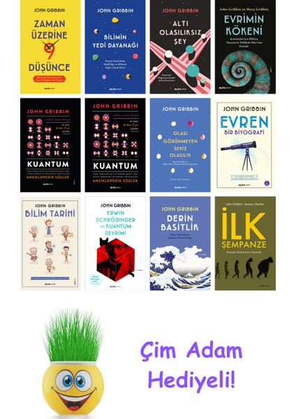 John Gribbin 12 Kitap Seti + Çim Adam Hediye