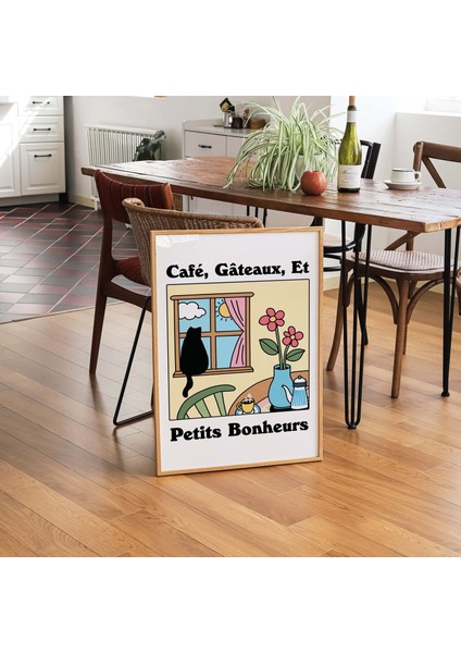 Fransız Kafe Chat Noir Baskısı, Retro Kedi Posteri, Bistro Kahve Posterleri, Le Chat, Le Gateaux Alıntısı indirimleri