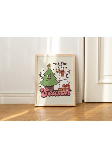 Kardan Adam Tatil Dekoru, Şenlikli Noel Posteri, Vintage Tarzı Noel Ağacı Baskıları modelleri