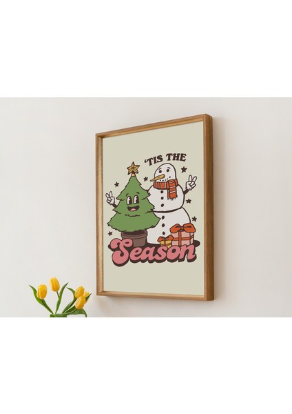 Kardan Adam Tatil Dekoru, Şenlikli Noel Posteri, Vintage Tarzı Noel Ağacı Baskıları fırsatları