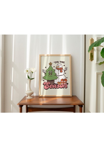 Kardan Adam Tatil Dekoru, Şenlikli Noel Posteri, Vintage Tarzı Noel Ağacı Baskıları indirimleri