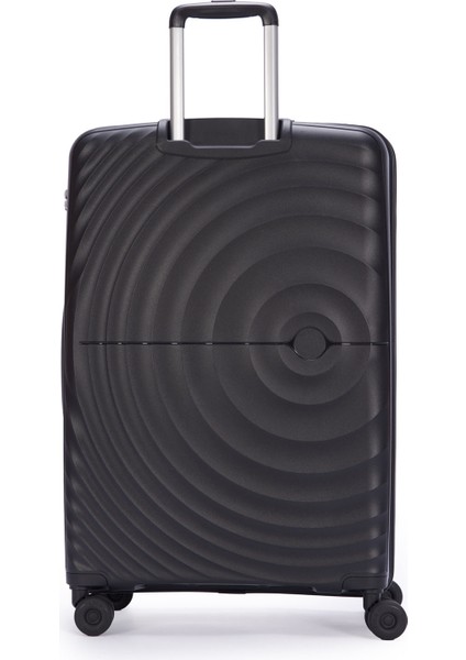 Benetton 2'li Set Büyük ve Kabin Boy %100 Polipropilen Valiz Siyah 14BNT8002