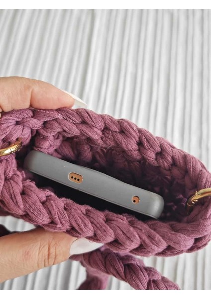 🧶 El Yapımı Penye Ip Telefon Çantası – 12 Renk Seçeneği ile Tarzınızı Yansıtın!