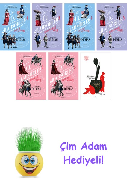 Alexandre Dumas 7 Kitap Seti + Çim Adam Hediye