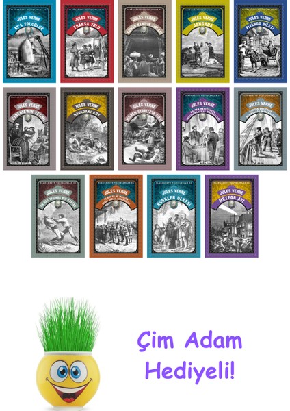 Jules Verne 14 Kitap Seti + Çim Adam Hediye