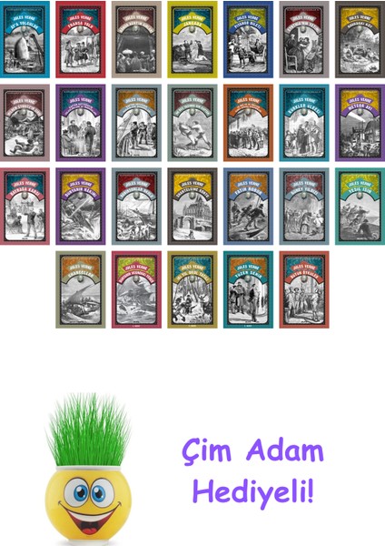 Jules Verne 26 Kitap Seti + Çim Adam Hediye