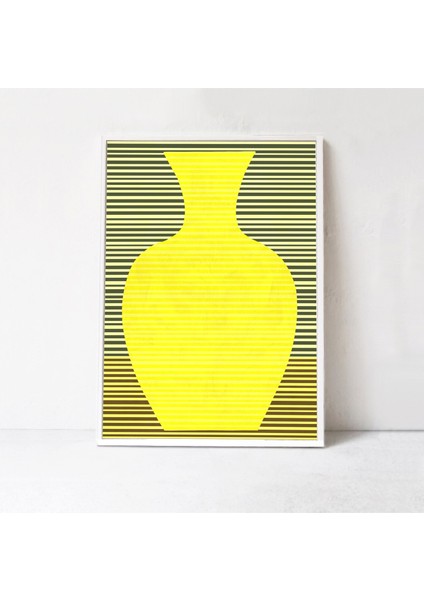 Sarı Vazo Poster Sanatı: Galeri Duvar Sanatı. Renkli Sanat, Sarı Sanat Posteri Eklektik Ev Dekoru A1