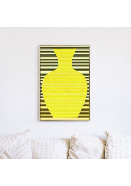 Sarı Vazo Poster Sanatı: Galeri Duvar Sanatı. Renkli Sanat, Sarı Sanat Posteri Eklektik Ev Dekoru A1 indirimleri