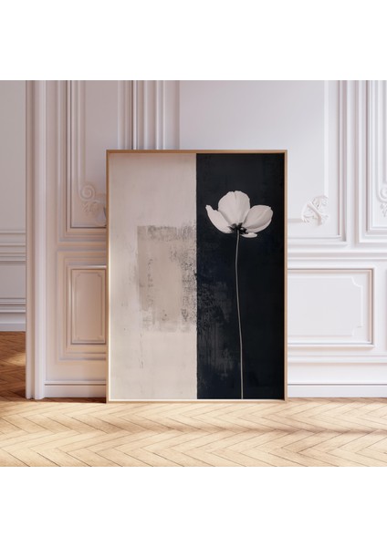 Minimalist Botanik Soyut Oturma Odası Duvar Sanatı, Nötr Modern Duvar Sanatı