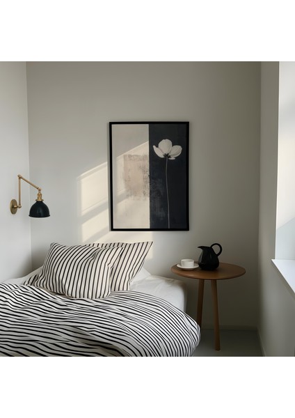 Minimalist Botanik Soyut Oturma Odası Duvar Sanatı, Nötr Modern Duvar Sanatı