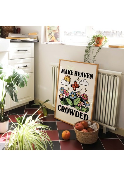 Cenneti Kalabalıklaştırın Baskısı, Estetik Hristiyan Alıntı Baskısı, Kır Çiçekleri Duvar Dekoru modelleri