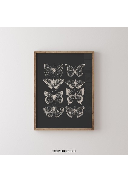 Kasvetli Kelebekler Duvar Sanatı, Koyu Bohem Kelebekler Sanatı fiyatları
