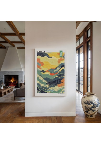 Japandi Dalga Duvar Sanatı, Japon Okyanus Stili, Wabi Sabi Su Deseni modelleri