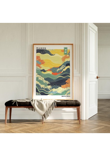 Japandi Dalga Duvar Sanatı, Japon Okyanus Stili, Wabi Sabi Su Deseni fırsatları